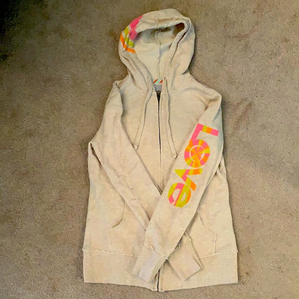 Zip-up hoodie.